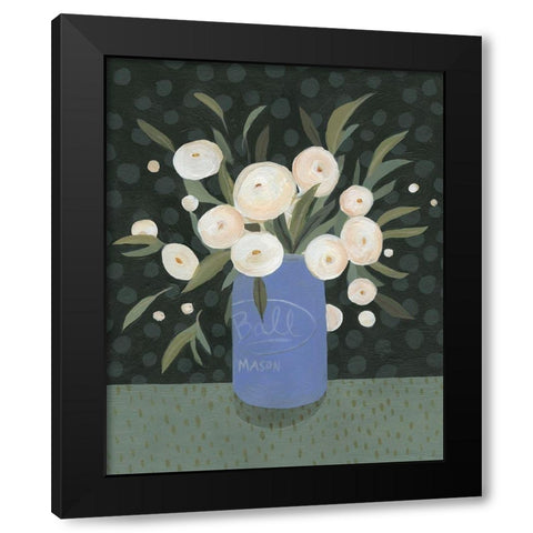 Mason Jar Bouquet I Black Modern Wood Framed Art Print with Double Matting by Scarvey, Emma