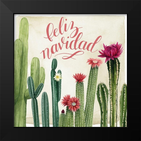 Christmas Cactus I Black Modern Wood Framed Art Print by Popp, Grace