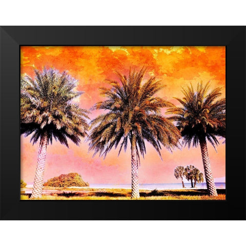 Hifi Palms II Black Modern Wood Framed Art Print by Nall, Skip