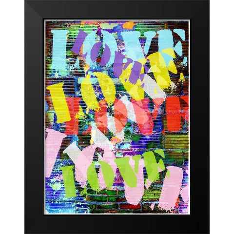Graffiti Love I Black Modern Wood Framed Art Print by Nall, Skip