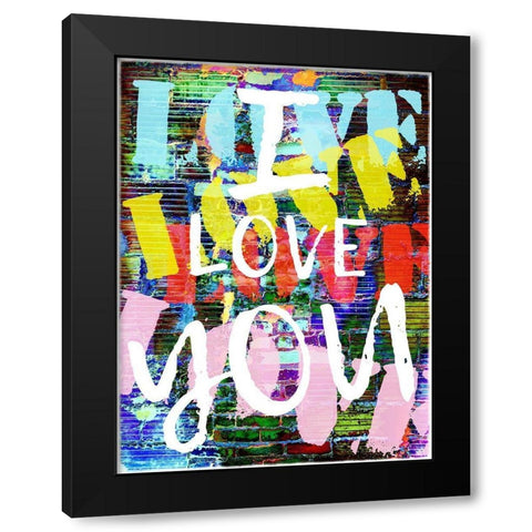 Graffiti Love II Black Modern Wood Framed Art Print with Double Matting by Nall, Skip