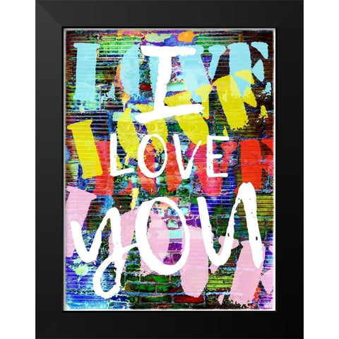 Graffiti Love II Black Modern Wood Framed Art Print by Nall, Skip