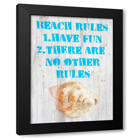 Beach Rules III Black Modern Wood Framed Art Print with Double Matting by Nall|Skip