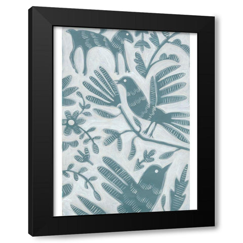 Animal Fair II Black Modern Wood Framed Art Print with Double Matting by Zarris, Chariklia