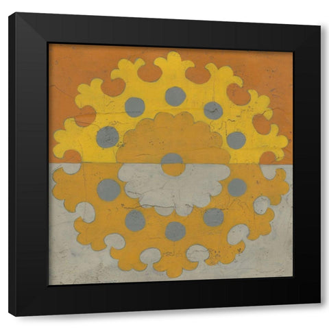 Suzani Shift I Black Modern Wood Framed Art Print with Double Matting by Zarris, Chariklia