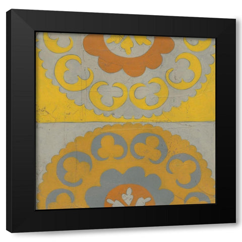 Suzani Shift II Black Modern Wood Framed Art Print with Double Matting by Zarris, Chariklia