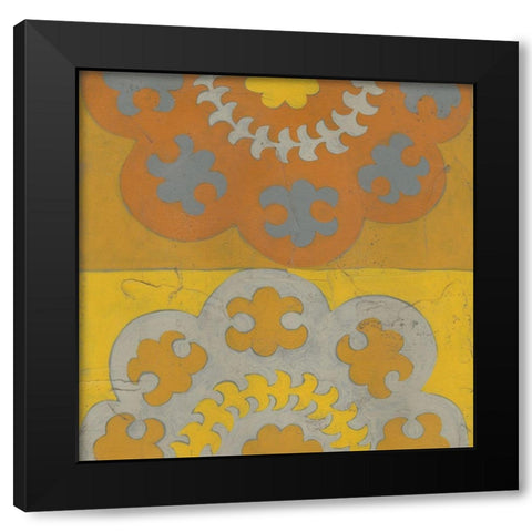 Suzani Shift III Black Modern Wood Framed Art Print with Double Matting by Zarris, Chariklia