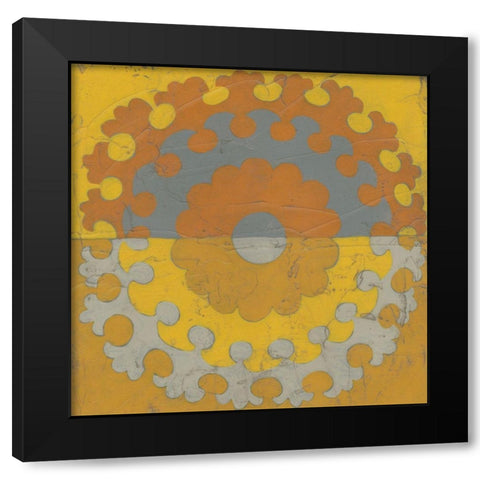 Suzani Shift IV Black Modern Wood Framed Art Print with Double Matting by Zarris, Chariklia