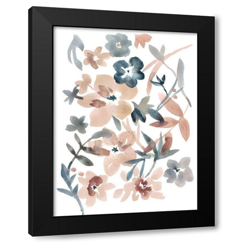 Martinique Floral I Black Modern Wood Framed Art Print with Double Matting by Zarris, Chariklia