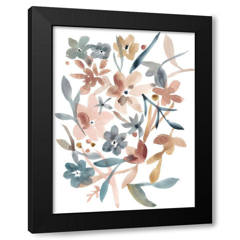 Martinique Floral II Black Modern Wood Framed Art Print with Double Matting by Zarris, Chariklia