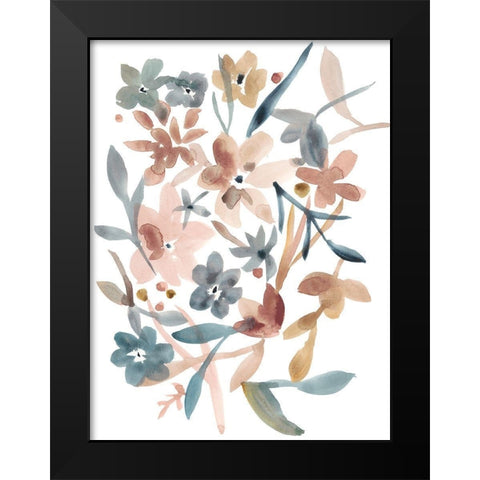 Martinique Floral II Black Modern Wood Framed Art Print by Zarris, Chariklia