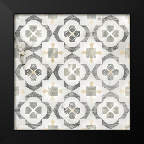 Marble Tile Design I Black Modern Wood Framed Art Print by Vess, June Erica