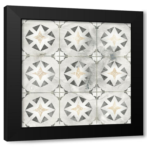 Marble Tile Design II Black Modern Wood Framed Art Print by Vess, June Erica