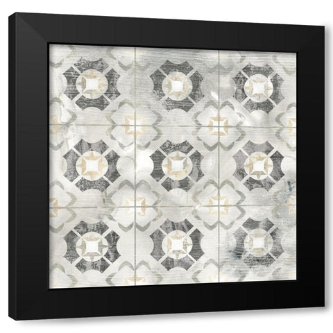 Marble Tile Design III Black Modern Wood Framed Art Print with Double Matting by Vess, June Erica