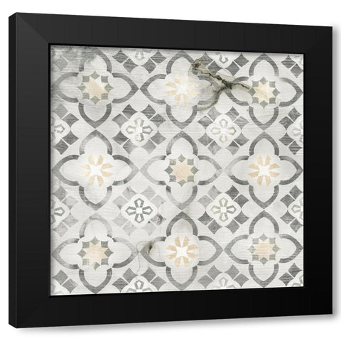 Marble Tile Design IV Black Modern Wood Framed Art Print with Double Matting by Vess, June Erica