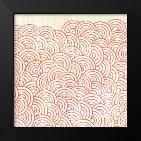 Weathered Patterns in Red I Black Modern Wood Framed Art Print by Vess, June Erica