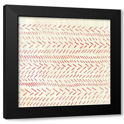 Weathered Patterns in Red II Black Modern Wood Framed Art Print by Vess, June Erica