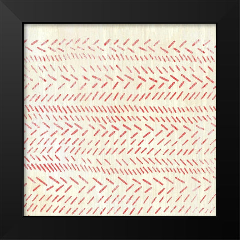 Weathered Patterns in Red II Black Modern Wood Framed Art Print by Vess, June Erica