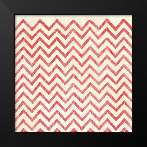 Weathered Patterns in Red IV Black Modern Wood Framed Art Print by Vess, June Erica