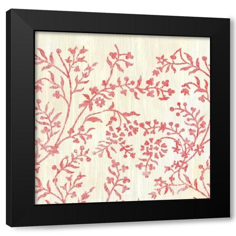 Weathered Patterns in Red V Black Modern Wood Framed Art Print by Vess, June Erica