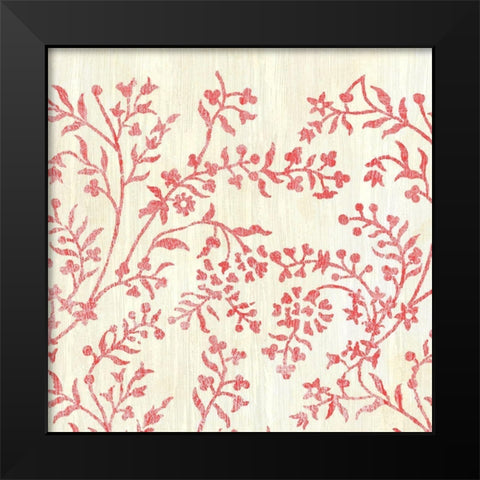 Weathered Patterns in Red V Black Modern Wood Framed Art Print by Vess, June Erica