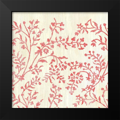 Weathered Patterns in Red V Black Modern Wood Framed Art Print by Vess, June Erica