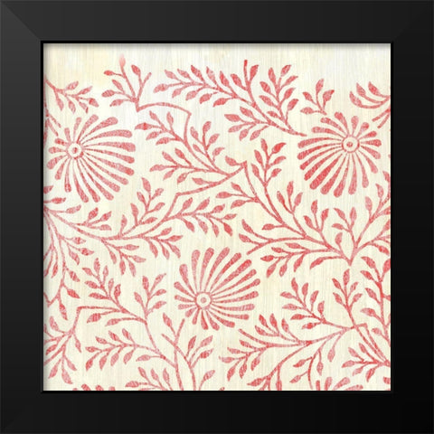 Weathered Patterns in Red VII Black Modern Wood Framed Art Print by Vess, June Erica
