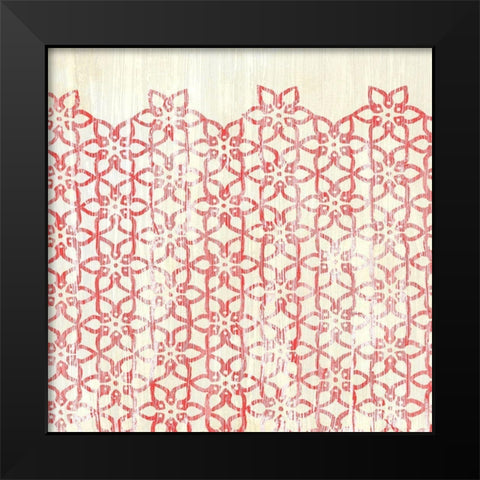 Weathered Patterns in Red IX Black Modern Wood Framed Art Print by Vess, June Erica