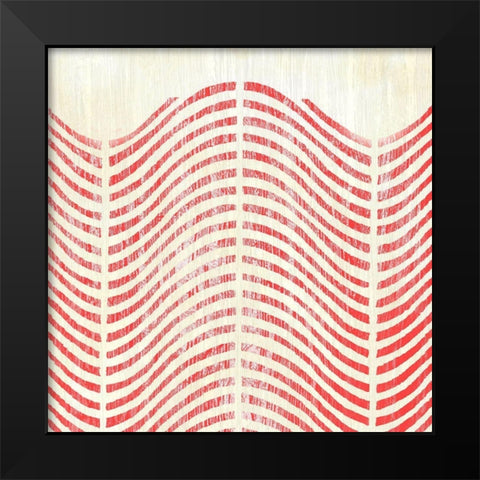 Weathered Patterns in Red X Black Modern Wood Framed Art Print by Vess, June Erica
