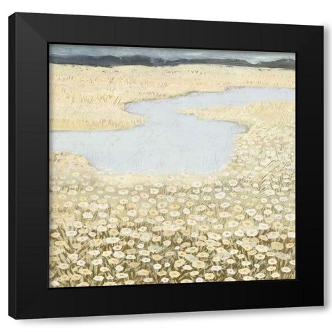 Flaxen Field II Black Modern Wood Framed Art Print by Borges, Victoria