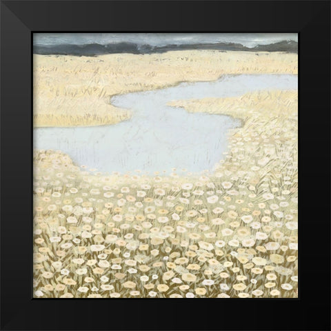 Flaxen Field II Black Modern Wood Framed Art Print by Borges, Victoria