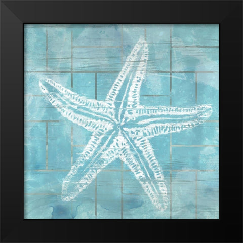 Cerulean Shell II Black Modern Wood Framed Art Print by Vess, June Erica