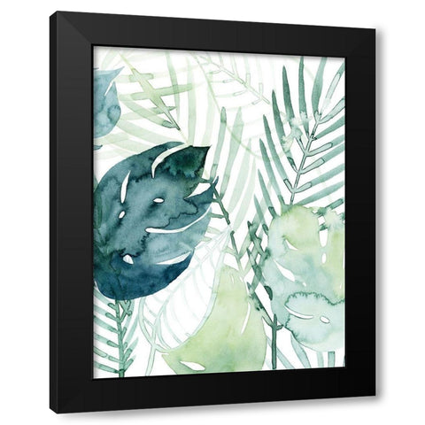 Palm Pieces I Black Modern Wood Framed Art Print with Double Matting by Popp, Grace