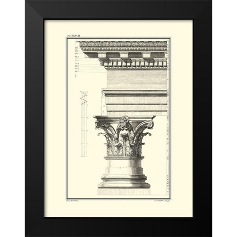 B and W Column and Cornice I Black Modern Wood Framed Art Print by Borra, Giovanni