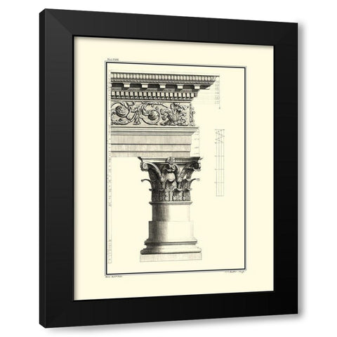 B and W Column and Cornice IV Black Modern Wood Framed Art Print by Borra, Giovanni