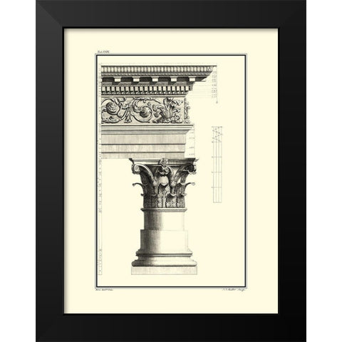 B and W Column and Cornice IV Black Modern Wood Framed Art Print by Borra, Giovanni