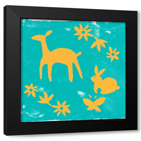 Otomi Tile II Black Modern Wood Framed Art Print by Studio W