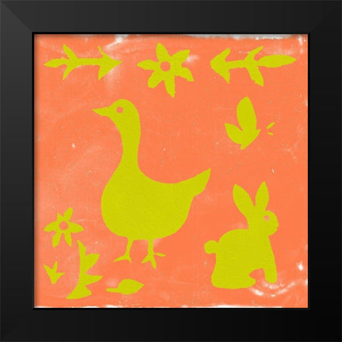 Otomi Tile IV Black Modern Wood Framed Art Print by Studio W