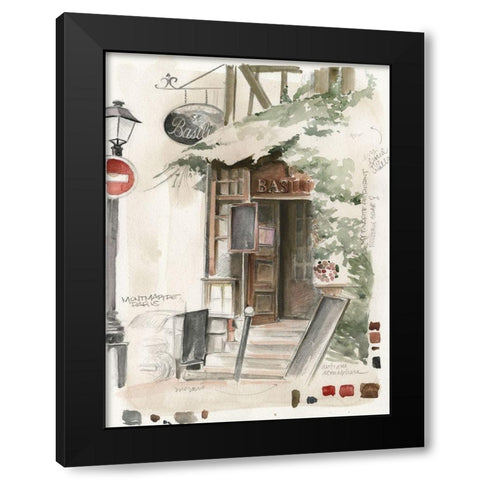 Cafe Study I Black Modern Wood Framed Art Print with Double Matting by Parker, Jennifer Paxton