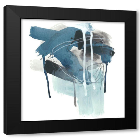 Incidental Indigo III Black Modern Wood Framed Art Print with Double Matting by Vess, June Erica