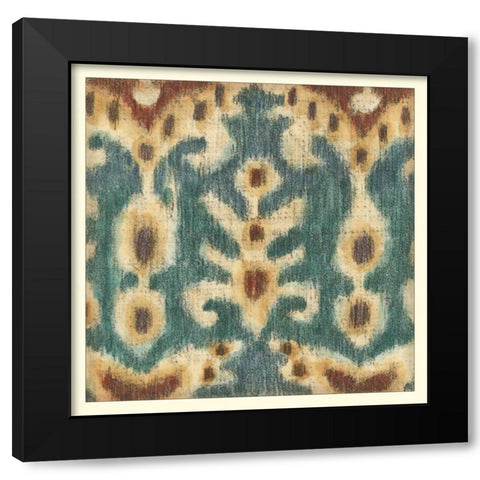 Ikat Motif I Black Modern Wood Framed Art Print with Double Matting by Zarris, Chariklia