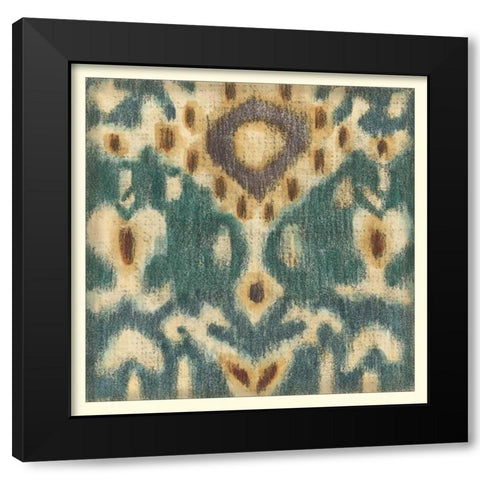 Ikat Motif II Black Modern Wood Framed Art Print with Double Matting by Zarris, Chariklia