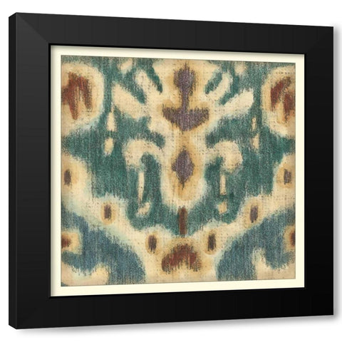 Ikat Motif IV Black Modern Wood Framed Art Print with Double Matting by Zarris, Chariklia