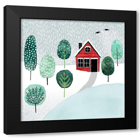 Christmastown II Black Modern Wood Framed Art Print with Double Matting by Popp, Grace