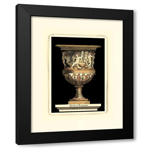 Renaissance Vase II Black Modern Wood Framed Art Print with Double Matting by Vision Studio