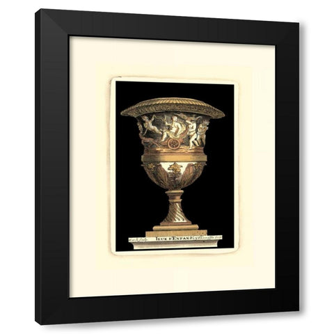 Renaissance Vase III Black Modern Wood Framed Art Print with Double Matting by Vision Studio