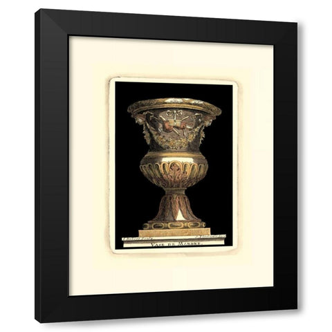 Renaissance Vase IV Black Modern Wood Framed Art Print with Double Matting by Vision Studio