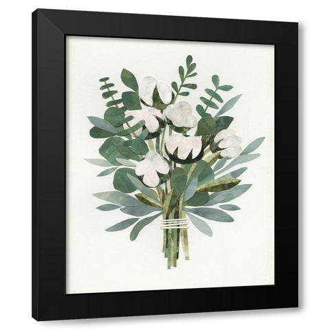 Cut Paper Bouquet IV Black Modern Wood Framed Art Print by Borges, Victoria