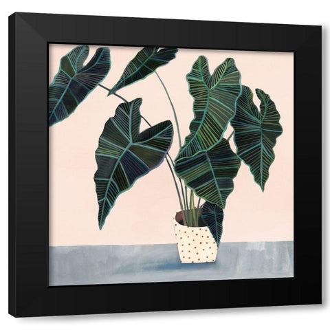 Houseplant II Black Modern Wood Framed Art Print with Double Matting by Borges, Victoria