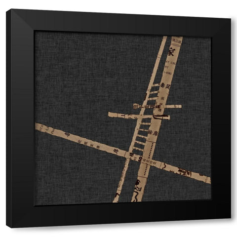 Kozo III Black Modern Wood Framed Art Print with Double Matting by Perkins, Greg